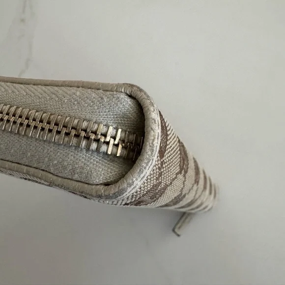 Gucci GG Canvas Leather Zippy Beige Tan Continental Zip Around Long Wallet